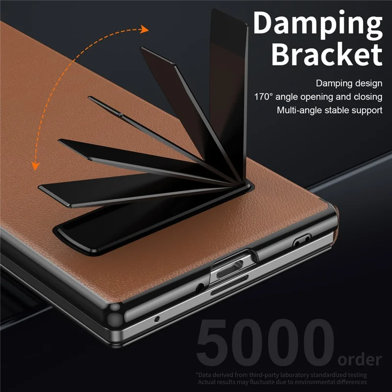 Cover magnetico pieghevole per Samsung Galaxy Z Fold8, custodia in pelle PU + PC con supporto a cavalletto - Marrone
