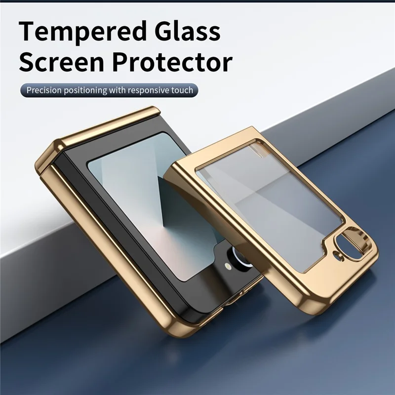 For Samsung Galaxy Z Flip7 FE 5G / Z Flip6 5G Case Diamond Pattern Leather Matte PC Phone Cover with Rear Screen Protector - Blue