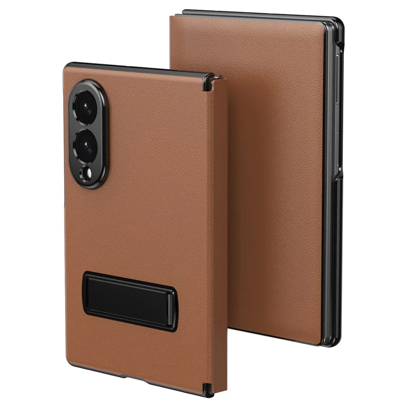 Cover magnetica pieghevole per Samsung Galaxy Z Fold 8, custodia per telefono in ecopelle+PC con supporto, colore marrone