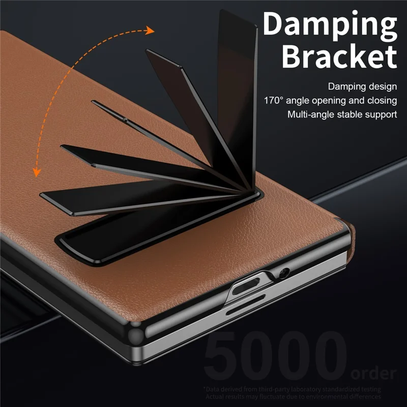 For Samsung Galaxy Z Fold6 5G Magnetic Flip Cover PU Leather+PC Phone Case with Kickstand - Brown