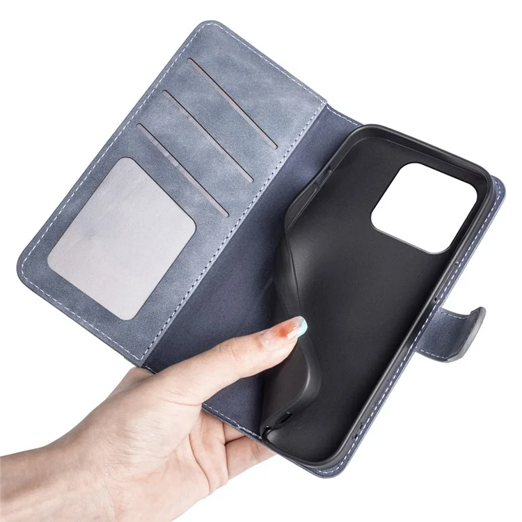 Para Xiaomi 13 Pro 5G Dual Color Splicing Stand Wallet Case PU Leather Folio Flip Anti-scratch Phone Cover - Azul