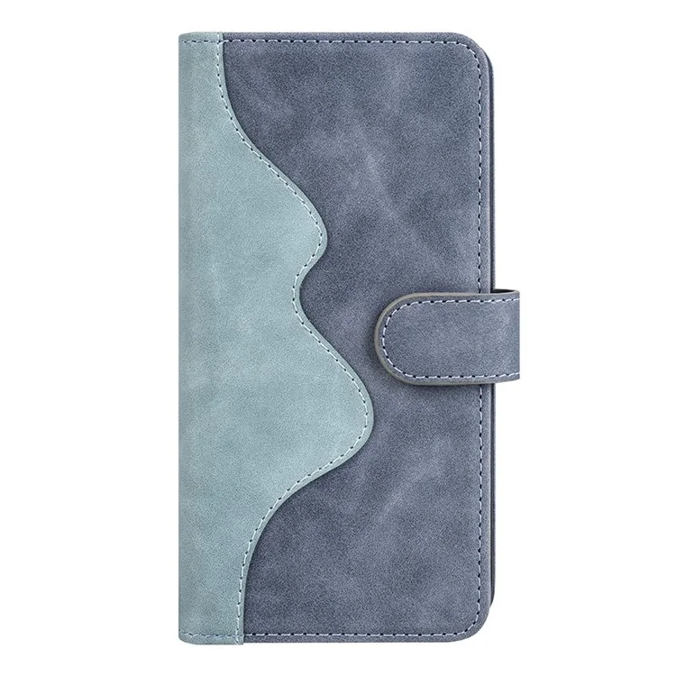 Para Xiaomi 13 Pro 5G Dual Color Splicing Stand Wallet Case PU Leather Folio Flip Anti-scratch Phone Cover - Azul