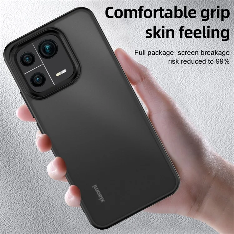 Для Xiaomi 13 прозрачный жесткий PC нескользящий мягкий TPU каркас чехол PC угловые подушки безопасности ударопоглощающий чехол для телефона - прозрачный