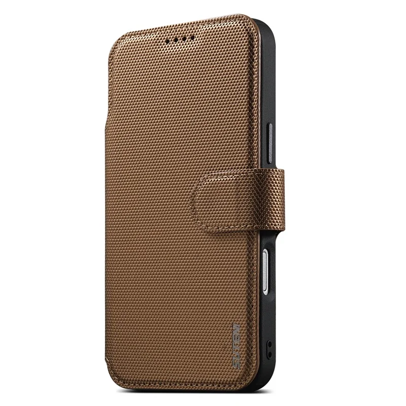 SUTENI Q09 for iPhone 17 Pro Max Leather Case Triangle Texture Wallet Folio Flip Phone Cover - Gold