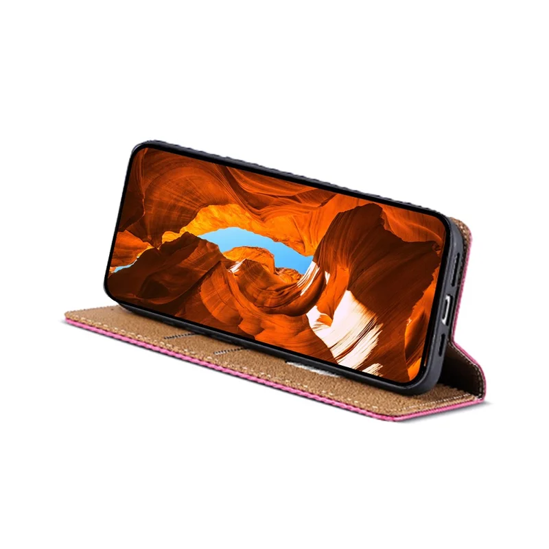 For Honor 600 Lite 5G Case Genuine Cow Leather Stand Mobile Phone Cover with RFID Blocking Wallet - Rose