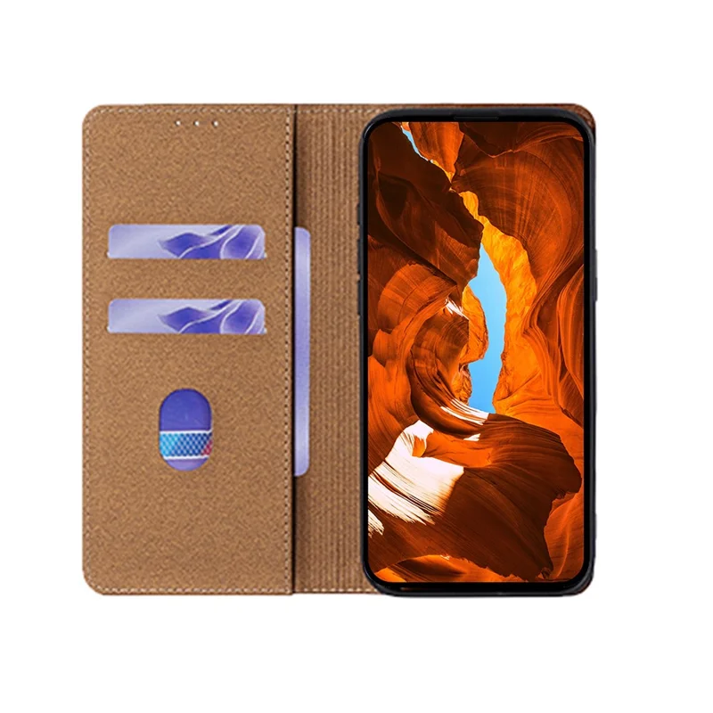 For Oppo A6s 4G Case Genuine Cow Leather Stand Mobile Phone Cover with RFID Blocking Wallet - Red