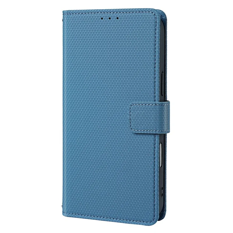 For Xiaomi 17 Ultra 5G Wallet Case Triangle Pattern Imprinted Stand Leather Phone Cover with Shoulder Strap - Blue