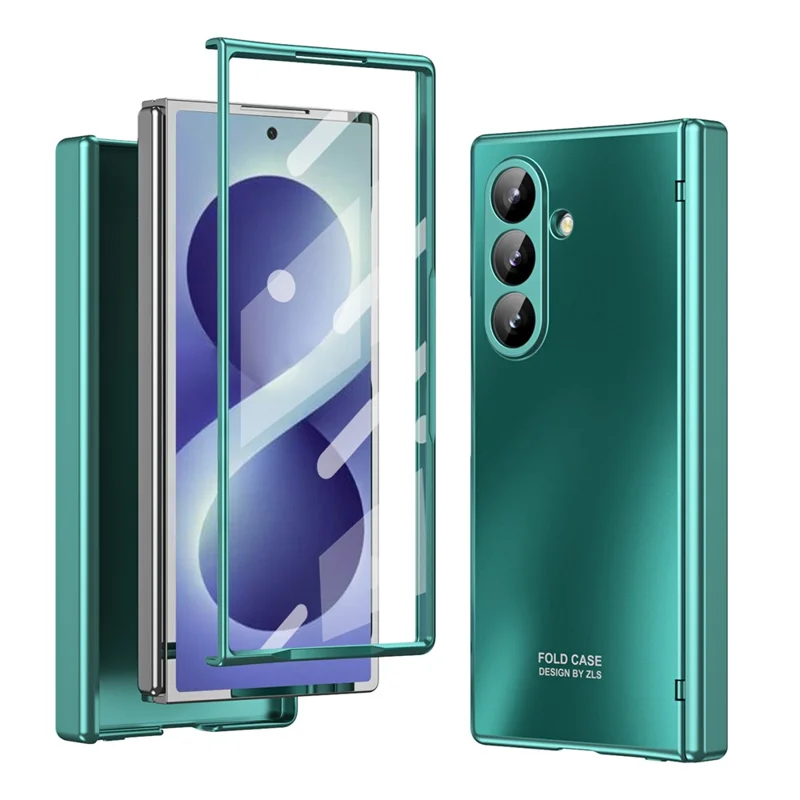 For Samsung Galaxy Z Fold8 Case Hard PC Shockproof Phone Cover with Front Screen Film - Green