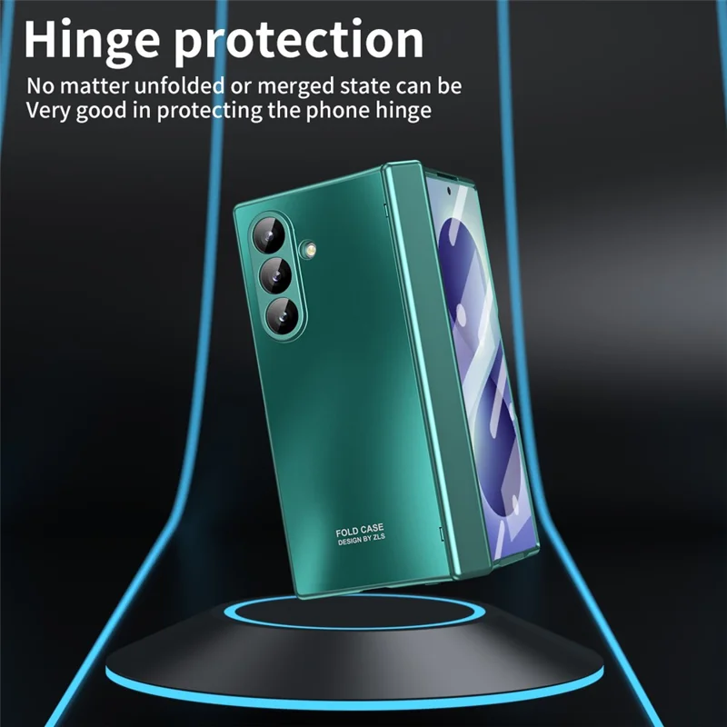 For Samsung Galaxy Z Fold8 Case Hard PC Shockproof Phone Cover with Front Screen Film - Green