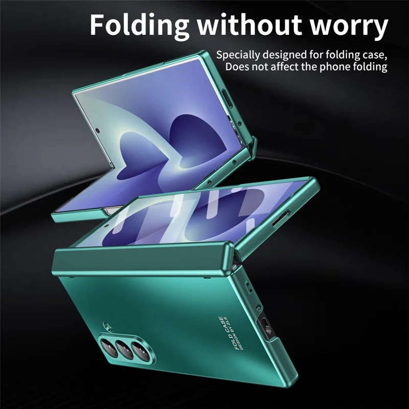 For Samsung Galaxy Z Fold8 Case Hard PC Shockproof Phone Cover with Front Screen Film - Green