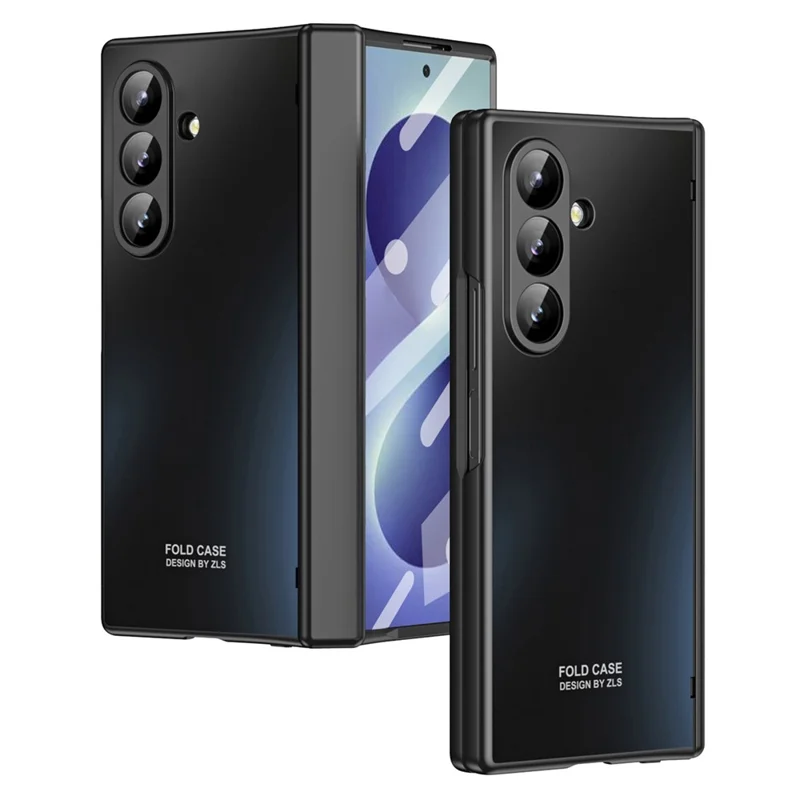 For Samsung Galaxy Z Fold8 Case Hard PC Shockproof Phone Cover with Front Screen Film - Black