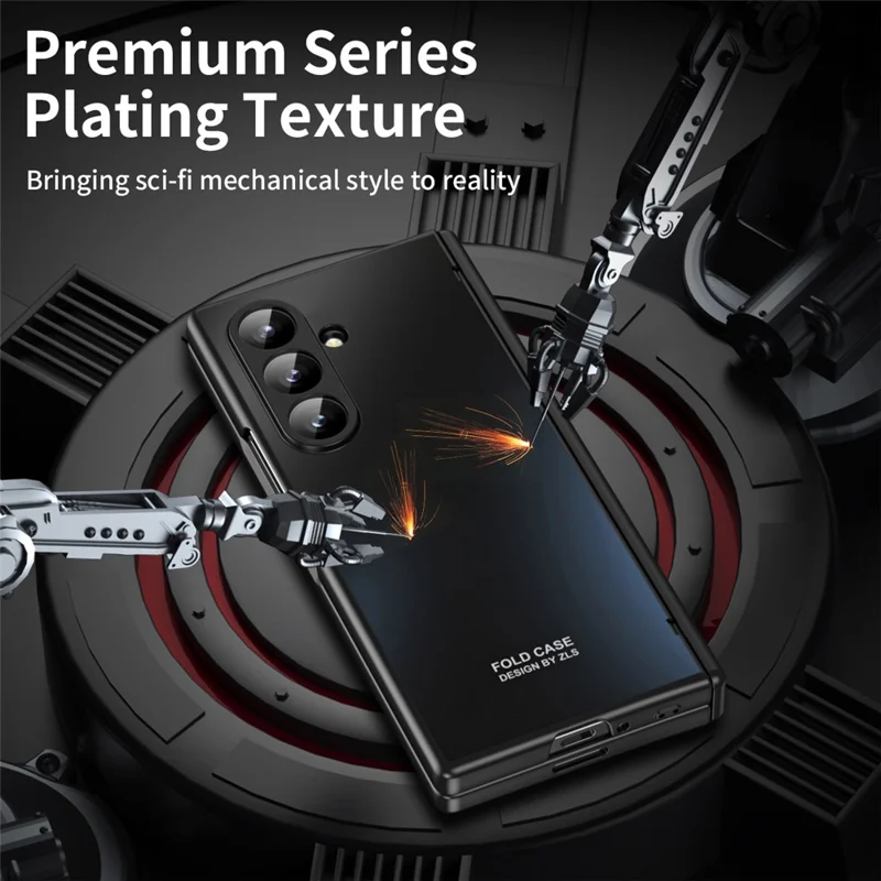 For Samsung Galaxy Z Fold8 Case Hard PC Shockproof Phone Cover with Front Screen Film - Black