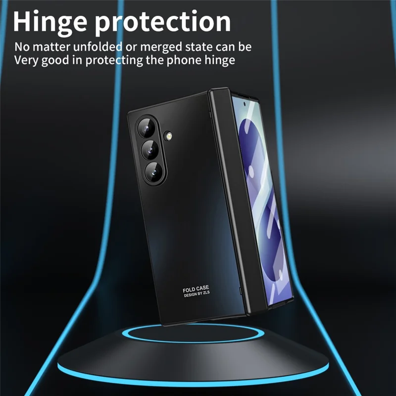 For Samsung Galaxy Z Fold8 Case Hard PC Shockproof Phone Cover with Front Screen Film - Black