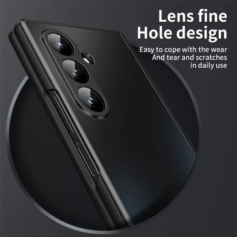 For Samsung Galaxy Z Fold8 Case Hard PC Shockproof Phone Cover with Front Screen Film - Black