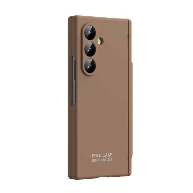 For Samsung Galaxy Z Fold8 Ultra Case Folding PC Phone Cover with Stylus / Tempered Glass Film - Brown