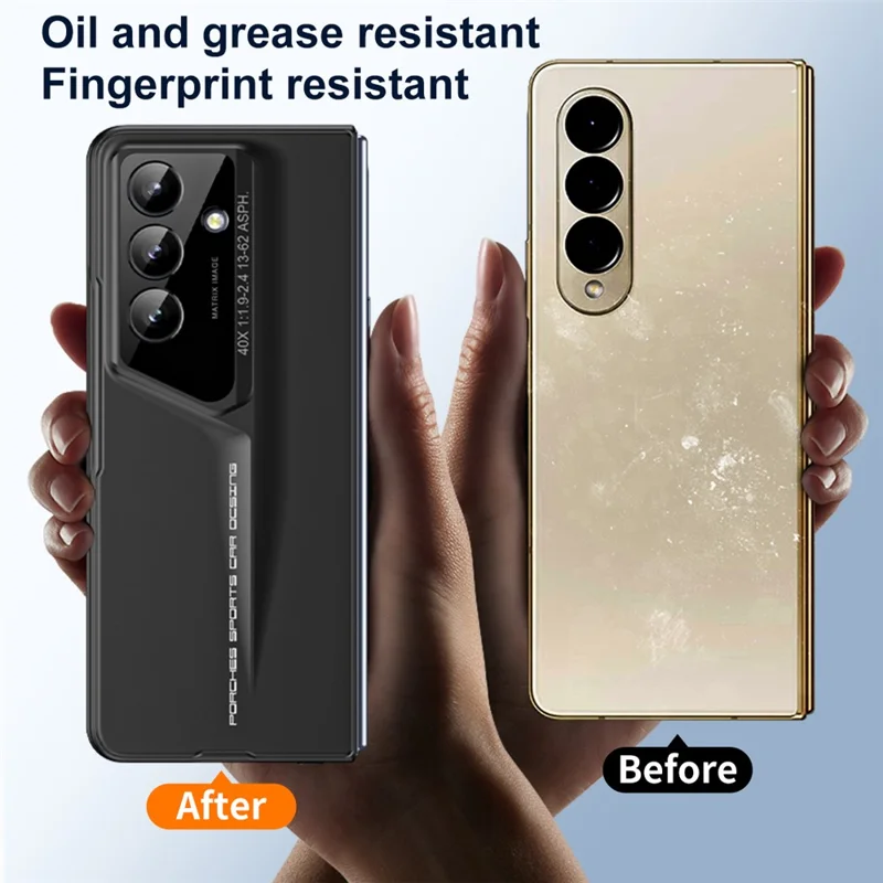 For Samsung Galaxy Z Fold8 Case PC Hard Phone Cover with Tempered Glass Film - Black
