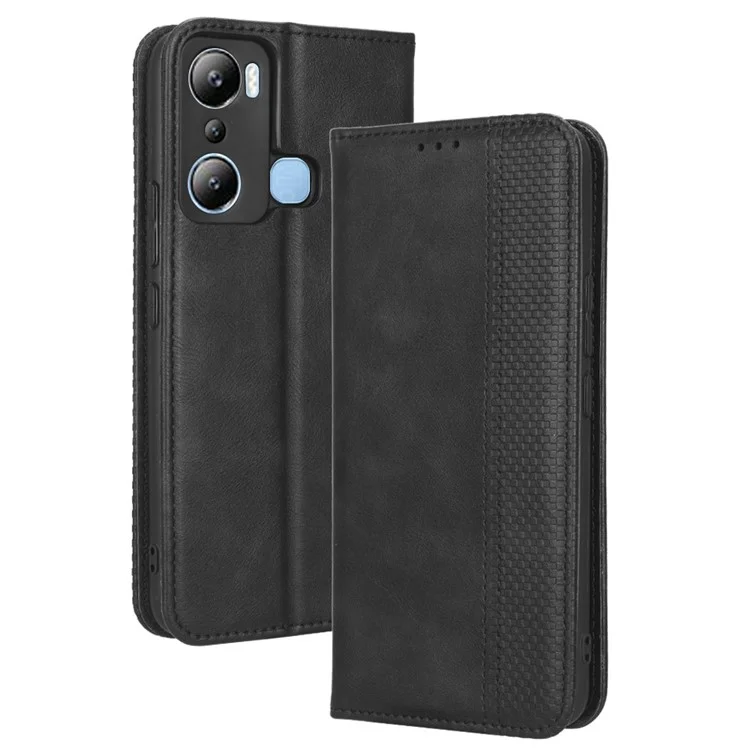 Per Infinix Hot 20i 4G X665C / X665E Modello Impresso PU Custodia Per Telefono in Pelle PU Coperchio di Chiusa Auto Auto Chiuso Auto - Nero
