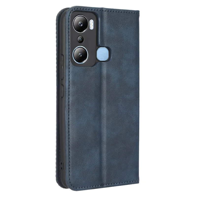 For Infinix Hot 20i 4G X665C / X665E Imprinted Pattern PU Leather Phone Case Retro Wallet Stand Cover - Blue