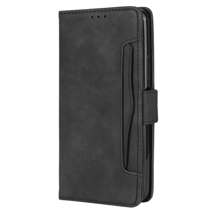 For Infinix Hot 20i 4G X665C / X665E PU Leather Stand Wallet Phone Cover Multiple Card Slots Anti-Drop Case - Black