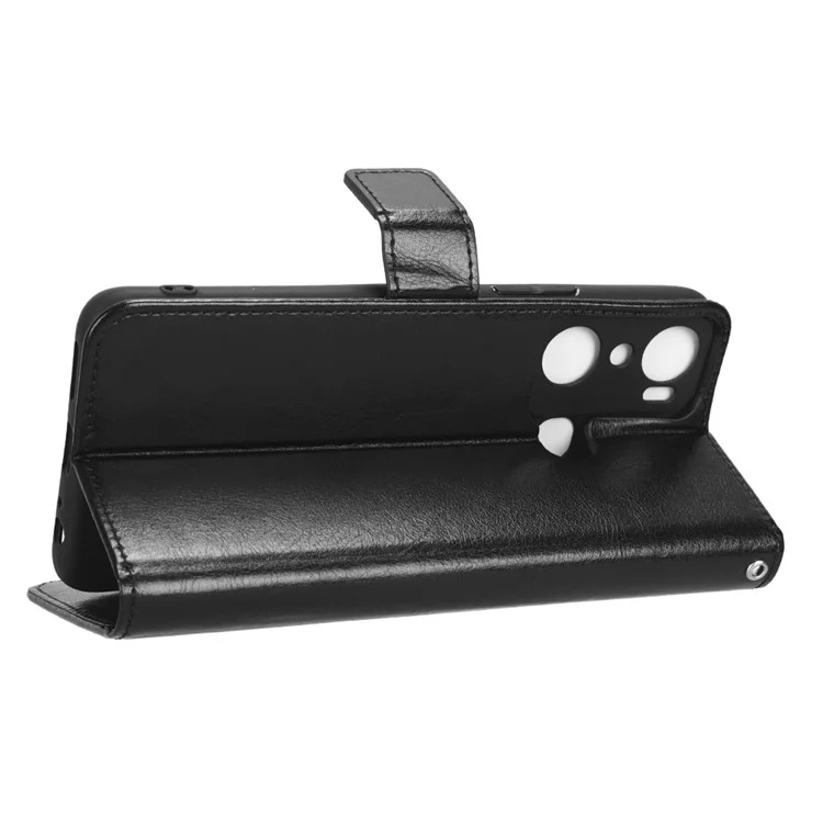 Per Infinix Hot 20i 4G X665C / X665E Crazy Horse Texture Magnetic Class PU Case Portafoglio Coperchio Telefonico Con Cinghia Con Cinturino Con Cinturino - Nero