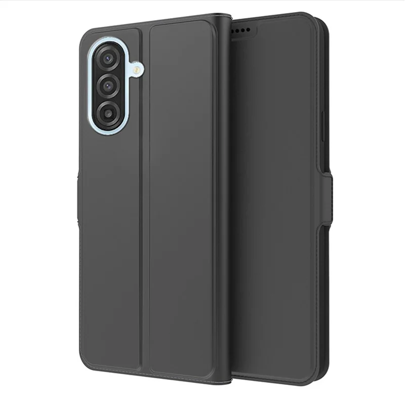 For Samsung Galaxy S26 FE Case Shockproof TPU Inner Shell Leather Phone Cover Card Slot - Black