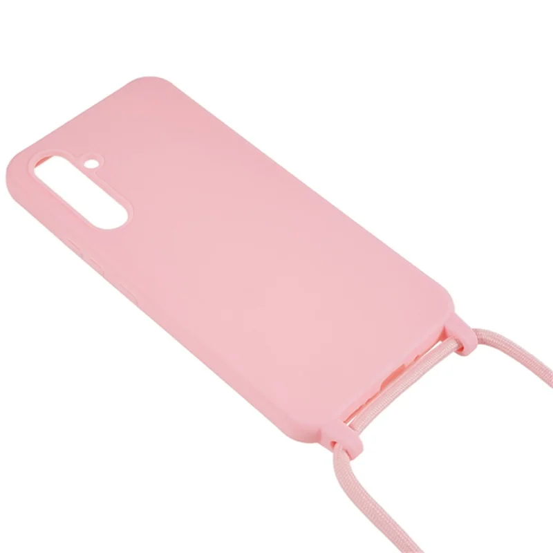 For Samsung Galaxy A37 5G Case TPU Soft Shockproof Phone Cover with Adjustable Lanyard - Pink
