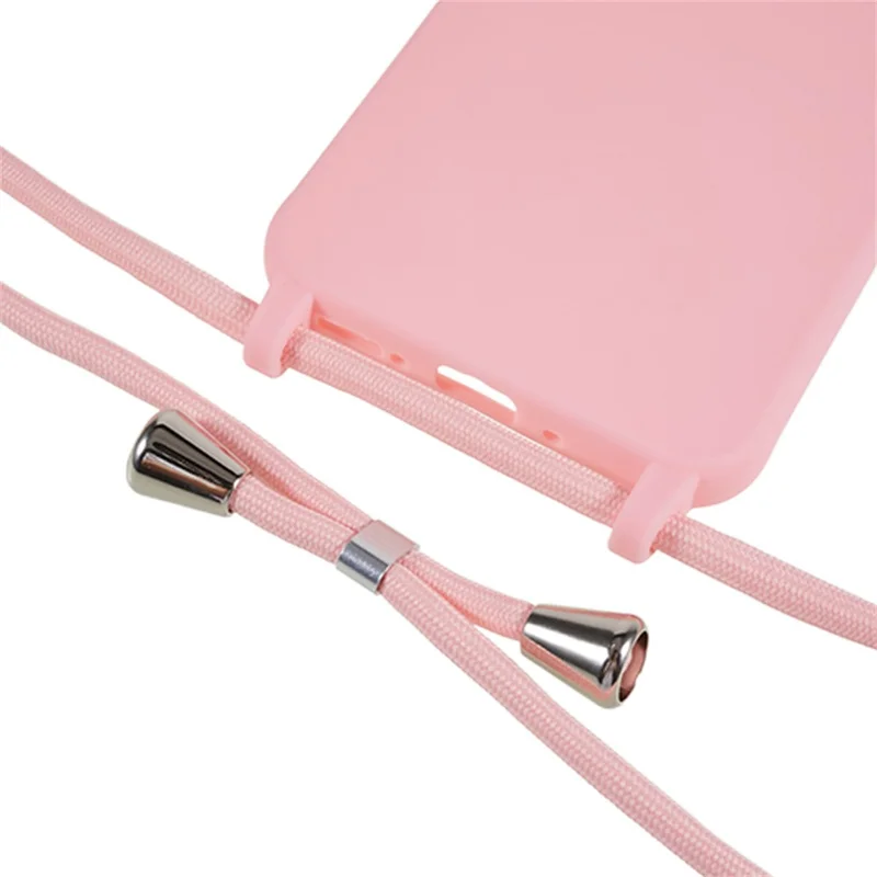For Samsung Galaxy A37 5G Case TPU Soft Shockproof Phone Cover with Adjustable Lanyard - Pink