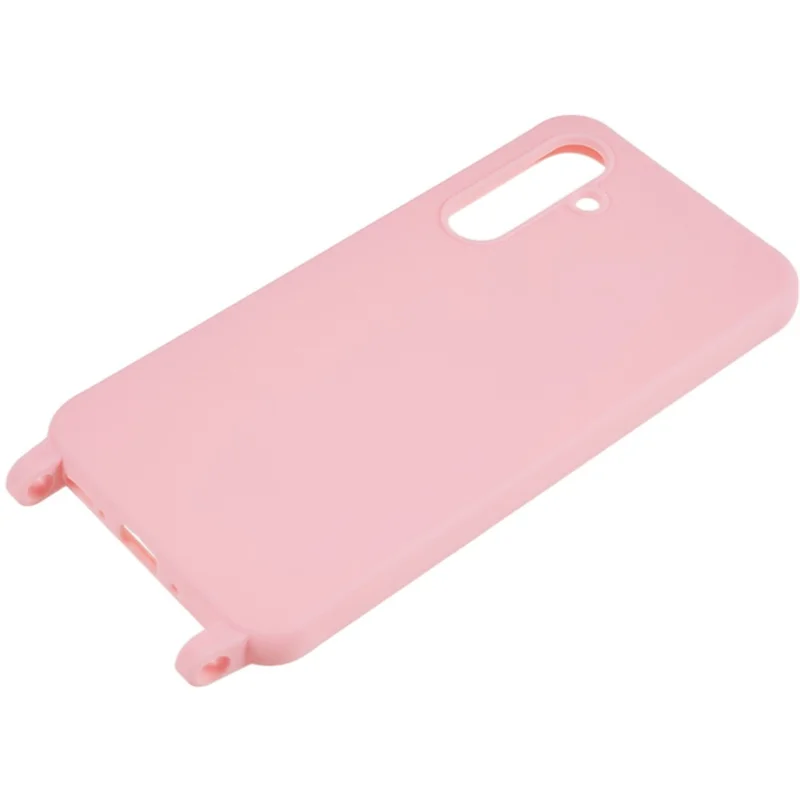 For Samsung Galaxy A37 5G Case TPU Soft Shockproof Phone Cover with Adjustable Lanyard - Pink