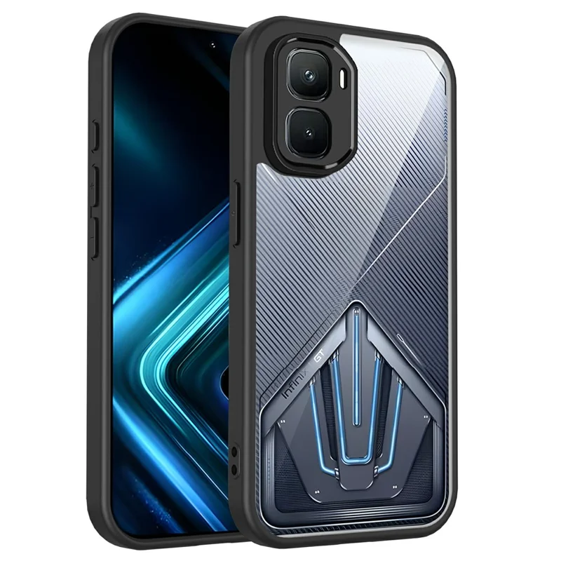 For Infinix GT 50 Pro 5G Case Matte Skin Touch Clear PC + TPU Shockproof Phone Back Cover - Black