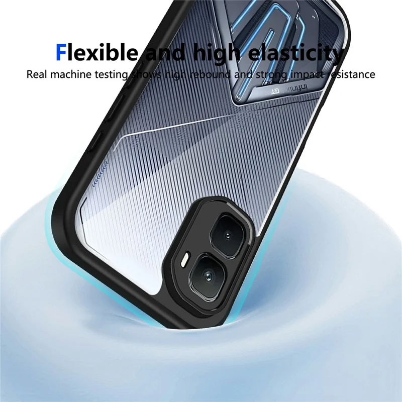 For Infinix GT 50 Pro 5G Case Matte Skin Touch Clear PC + TPU Shockproof Phone Back Cover - Black