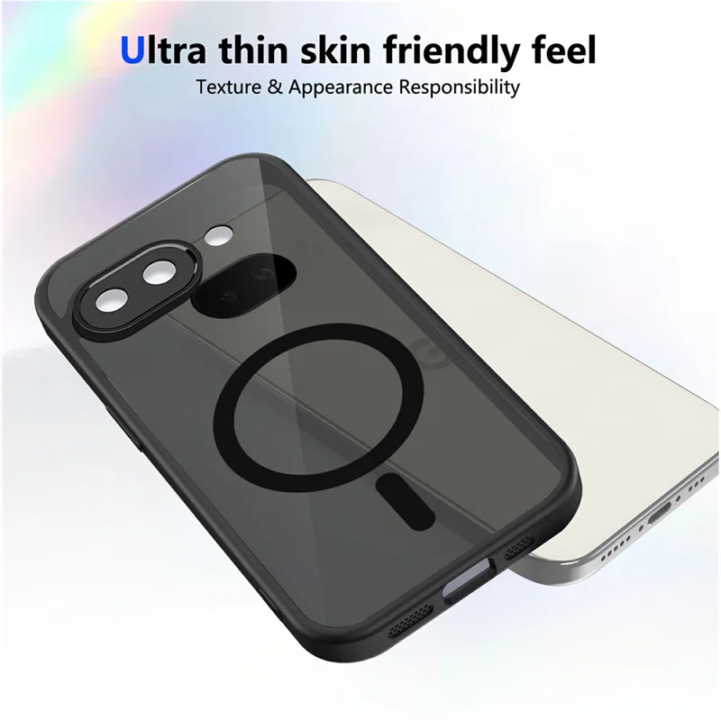 For Google Pixel 9a Magnetic Case Skin Touch Matte PC + TPU Anti-Drop Phone Cover - Translucent