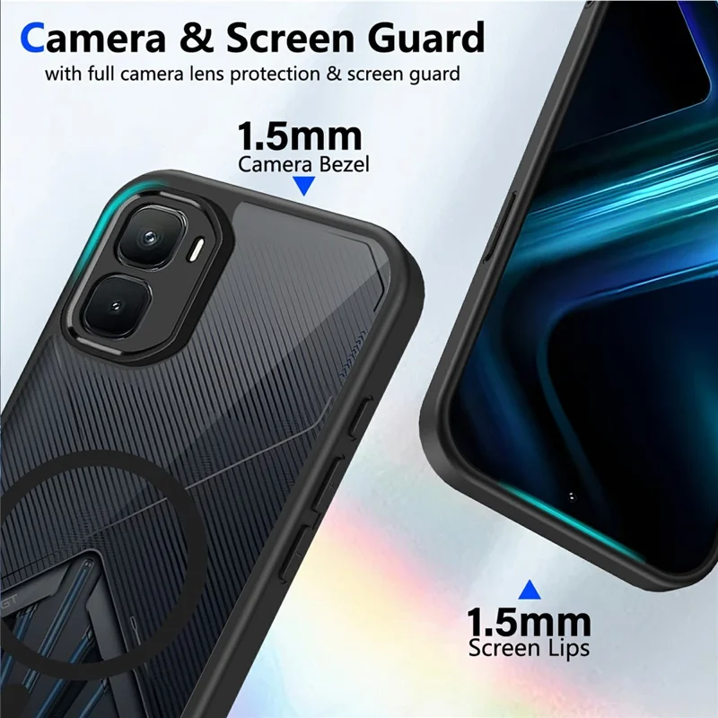 For Infinix GT 50 Pro 5G Magnetic Case Skin Touch Matte PC + TPU Anti-Drop Phone Cover - Translucent