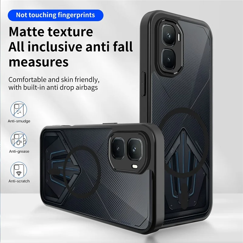 For Infinix GT 50 Pro 5G Magnetic Case Skin Touch Matte PC + TPU Anti-Drop Phone Cover - Translucent