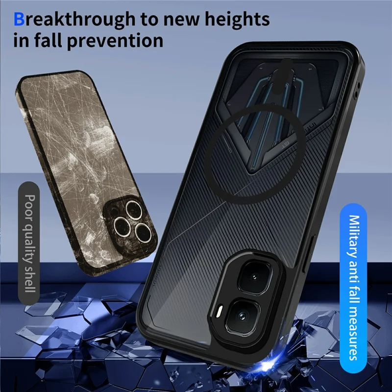 For Infinix GT 50 Pro 5G Magnetic Case Skin Touch Matte PC + TPU Anti-Drop Phone Cover - Translucent