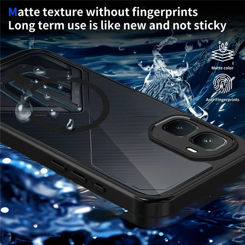 For Infinix GT 50 Pro 5G Magnetic Case Skin Touch Matte PC + TPU Anti-Drop Phone Cover - Translucent