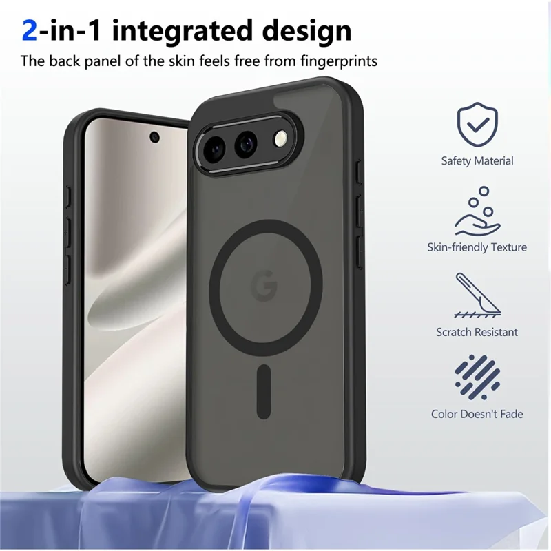 For Google Pixel 10a Magnetic Case Skin Touch Matte PC + TPU Anti-Drop Phone Cover - Translucent