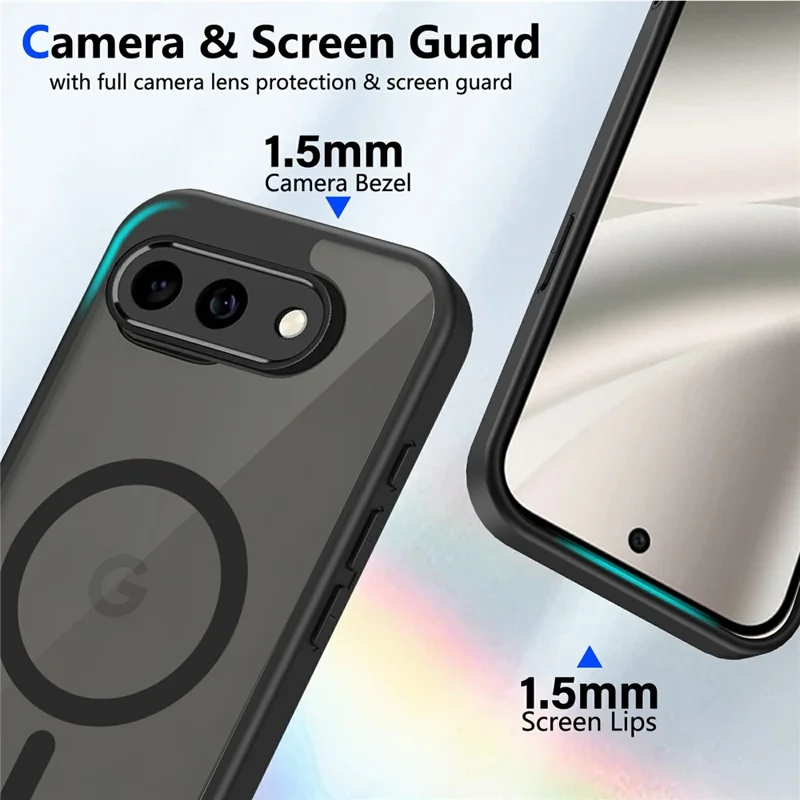 For Google Pixel 10a Magnetic Case Skin Touch Matte PC + TPU Anti-Drop Phone Cover - Translucent