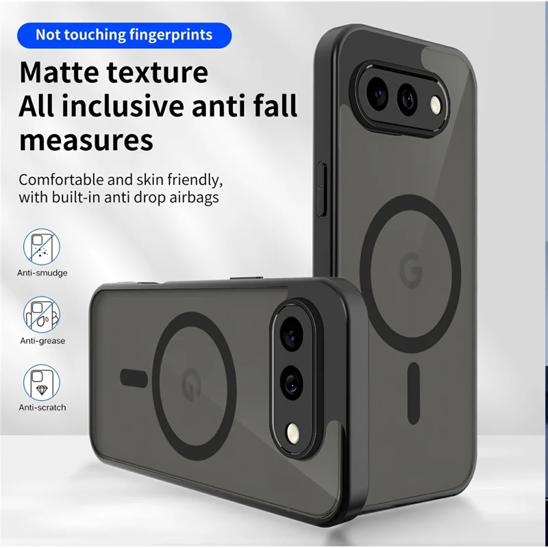 For Google Pixel 10a Magnetic Case Skin Touch Matte PC + TPU Anti-Drop Phone Cover - Translucent