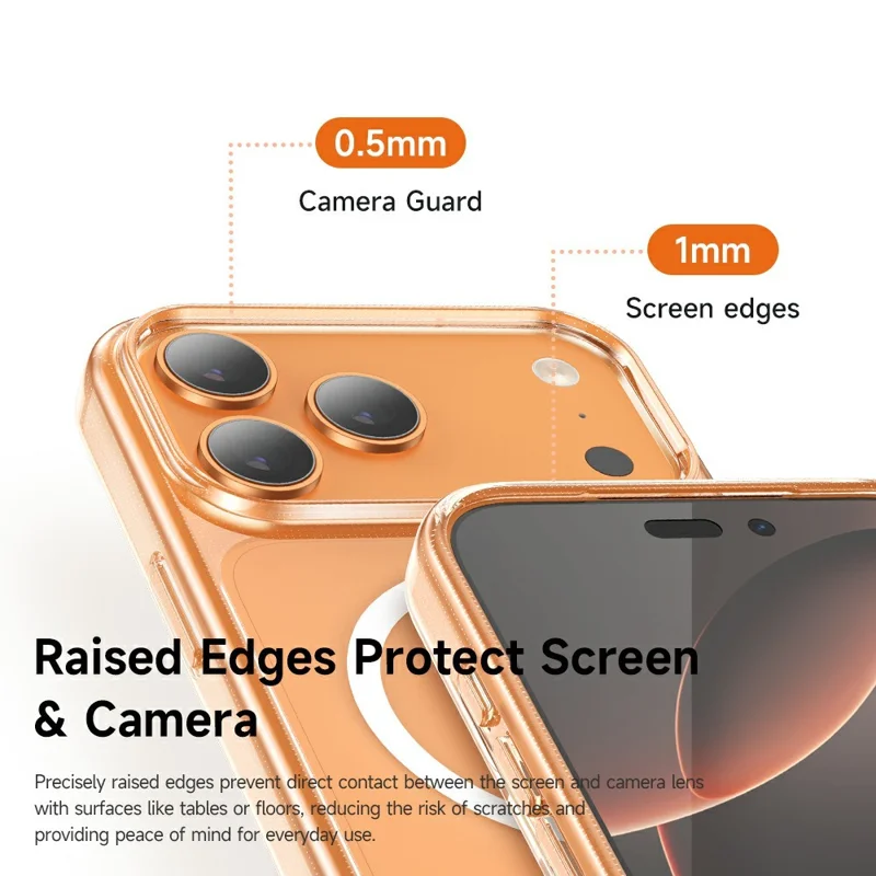 MCDODO PC-1821 for iPhone 17 Pro Magnetic Case PC + TPU Protective Phone Cover - Transparent