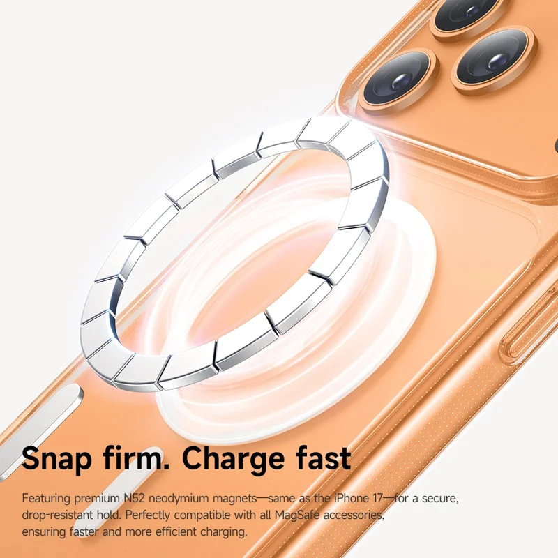 MCDODO PC-1824 for iPhone 17 Magnetic Case with Camera Button Shockproof PC + TPU Phone Cover - Transparent