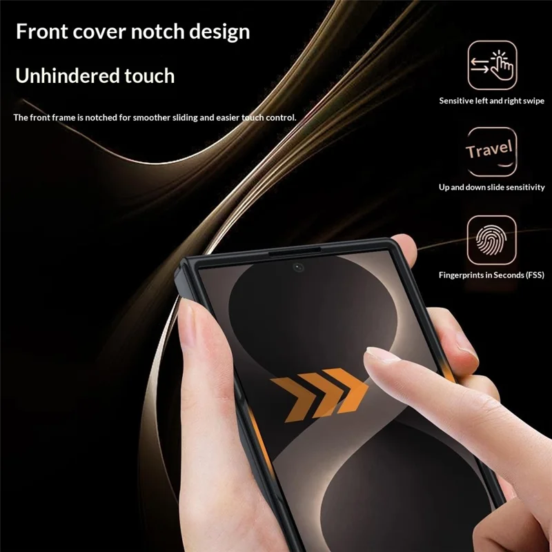 Cover per Samsung Galaxy Z Fold 8 Large Cover in Pelle + Custodia Rigida in PC con Texture Fibra di Carbonio - Nero