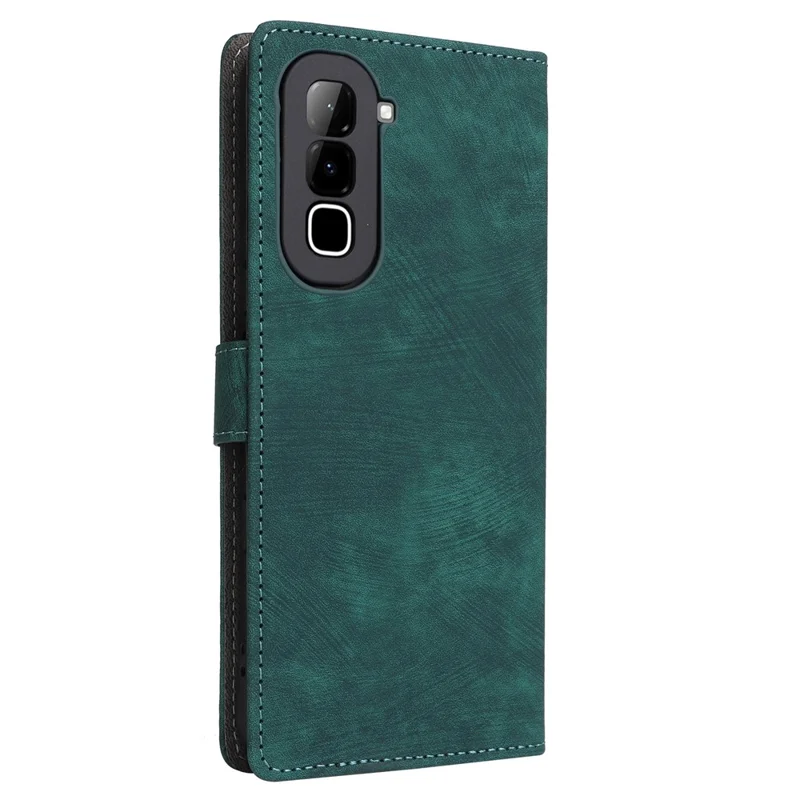 Funda tipo cartera para Infinix Hot 70, funda con protección RFID, cubierta de cuero PU con soporte y correa - Verde