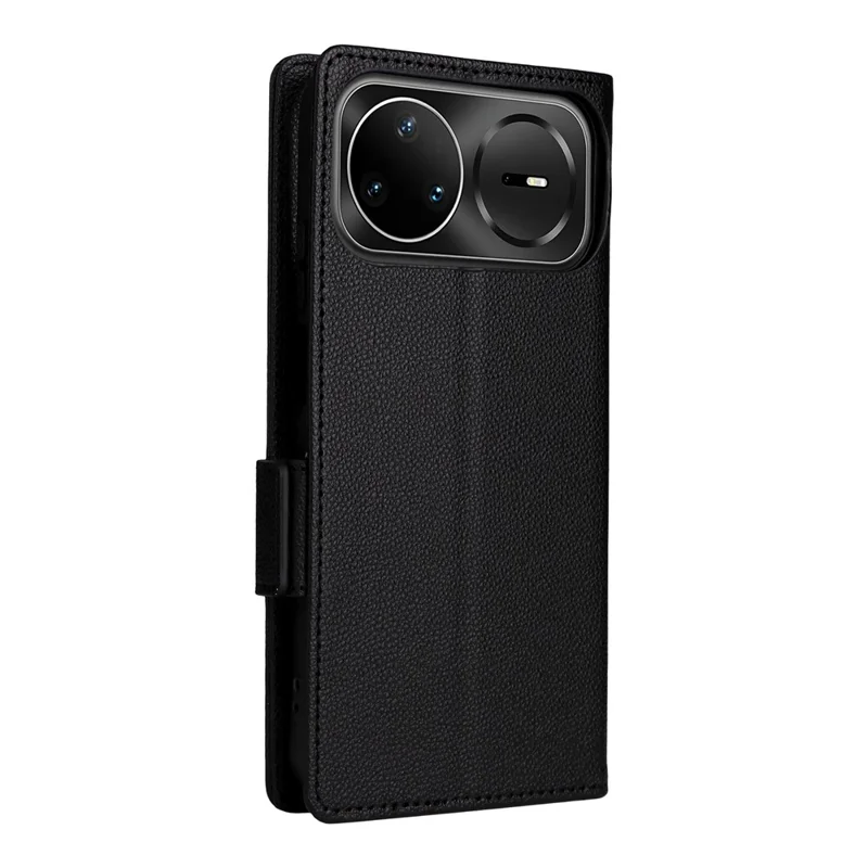 Custodia per Huawei nova 15 Pro 5G / nova 15 Ultra 5G con Portafoglio in Pelle con Texture di Litchi e Cinturino da Polso - Nero