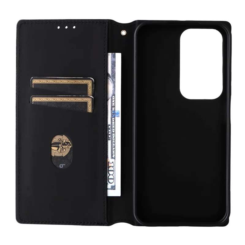 Case for Realme C100 4G / C100i 4G / C100x 4G Wallet Rhombus Imprinted PU Leather Phone Cover - Black