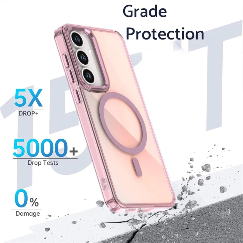 For Samsung Galaxy S26 FE Magnetic Case Color Changing TPU Phone Back Cover - Pink