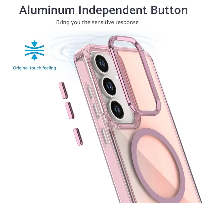 For Samsung Galaxy S26 FE Magnetic Case Color Changing TPU Phone Back Cover - Pink