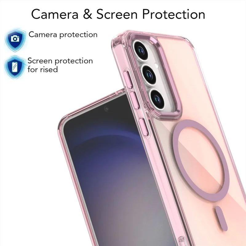For Samsung Galaxy S26 FE Magnetic Case Color Changing TPU Phone Back Cover - Pink