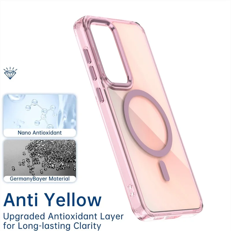 For Samsung Galaxy S26 FE Magnetic Case Color Changing TPU Phone Back Cover - Pink
