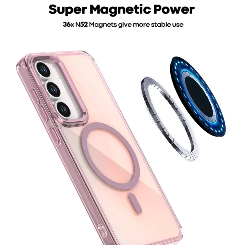 For Samsung Galaxy S26 FE Magnetic Case Color Changing TPU Phone Back Cover - Pink