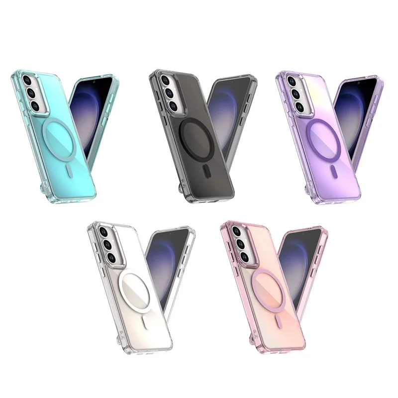 For Samsung Galaxy S26 FE Magnetic Case Color Changing TPU Phone Back Cover - Pink